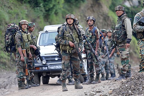 Indian Army during a counter attack in Kathua